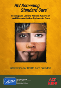 TLC HIV Providers Brochure - HIV Screening. Standard Care. TM