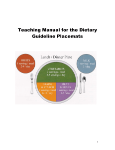 Nutrition Placemat Teaching Manual