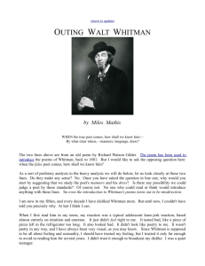 outing walt whitman - Mathis, Miles Williams