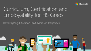David Tapang - Curriculum, Certification and