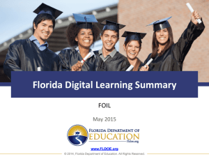 Florida Digital Learning Summary - Florida Department of Education