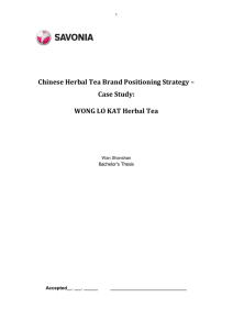 Chinese Herbal Tea Brand Positioning Strategy – Case Study