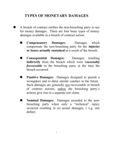 TYPES OF MONETARY DAMAGES