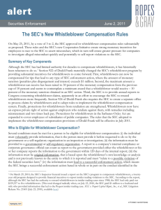 The SEC's New Whistleblower Compensation Rules