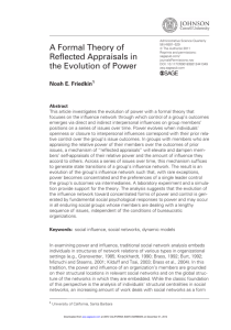 A Formal Theory of Reflected Appraisals in the Evolution