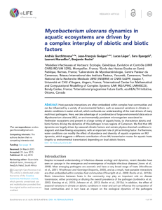 Mycobacterium ulcerans dynamics in aquatic ecosystems are