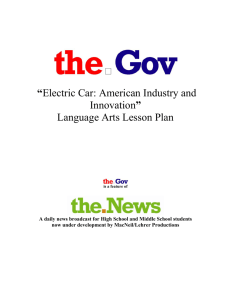 “Electric Car: American Industry and Innovation” Language