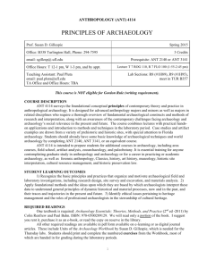 principles of arch 4114 syllabus - Anthropology at the University of