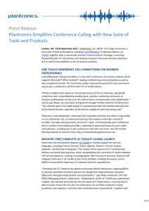 Plantronics press release - Futurecom Business Solutions