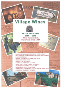 Village Wines RETAIL PRICE LIST 2014