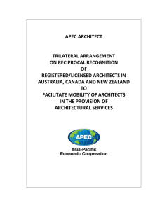 APEC ARCHITECT TRILATERAL ARRANGEMENT ON