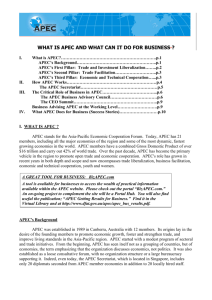 WHAT IS APEC AND WHAT CAN IT DO FOR BUSINESS ?