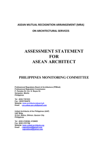 assessment statement for asean architect