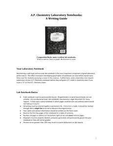 A.P. Chemistry Laboratory Notebooks: A Writing Guide