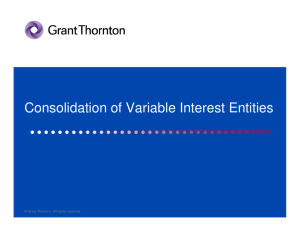 Consolidation of Variable Interest Entities