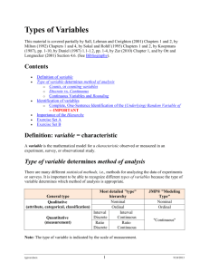 Types of Variables - Scholar