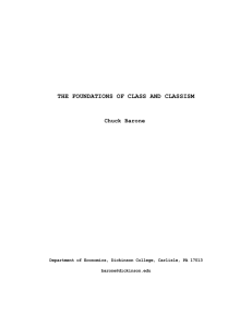 the foundations of class and classism
