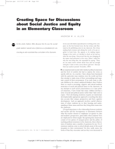 Creating Space for Discussions about Social Justice and Equity in