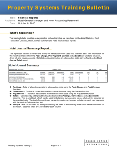 Property Systems Training Bulletin