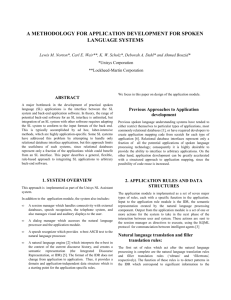 A Methodology for Application Development for Spoken Language