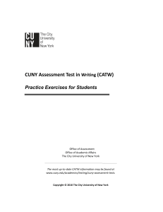 Format of the CUNY Assessment Test in Writing (CATW)