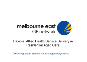 Flexible Allied Health Service Delivery in Residential Aged Care