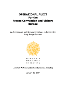 OPERATIONAL AUDIT For the Fresno Convention