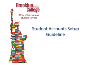 Student Accounts Setup Guideline - Brooklyn College