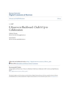 E-Reserve in Blackboard: Chalk It Up to Collaboration