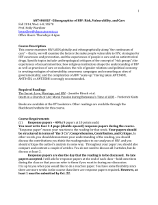 2014 Fall Syllabus (Ethnographies of HIV: Risk, Vulnerability and