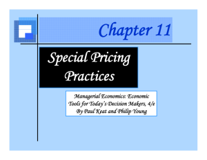 Special Pricing Practices