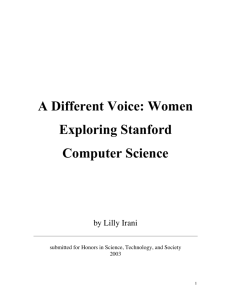 A Different Voice: Women Exploring Stanford Computer Science