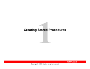 Creating Stored Procedures