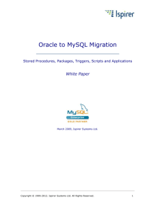 Oracle to MySQL Migration - Ispirer SQLWays Documentation