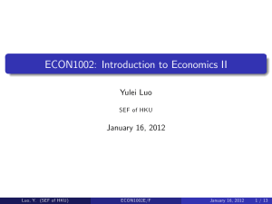 ECON1002: Introduction to Economics II