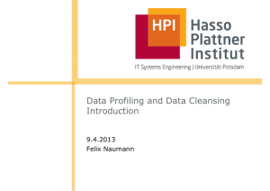 Data Profiling and Data Cleansing Introduction