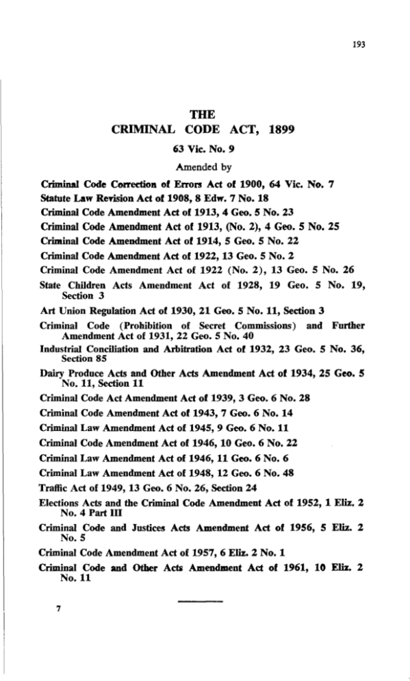 Criminal Code Act 1899 Supreme Court Library Queensland