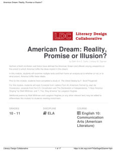 American Dream: Reality, Promise or Illusion?
