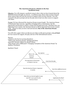 The American Dream & A Raisin in the Sun Synthesis Essay