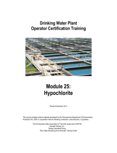 Module 25: Hypochlorite - Pennsylvania's Enterprise Portal