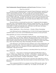 Stock Fundamentals, Financial Statements, and Stock