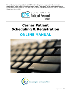 Patient Scheduling & Registration Manual - LHSC