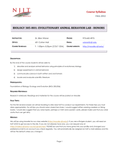 biology 385-h01: evolutionary animal behavior lab