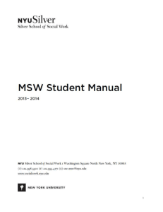 MSW Student Manual - NYU Silver School of Social Work