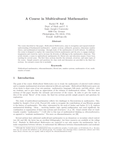 A Course in Multicultural Mathematics