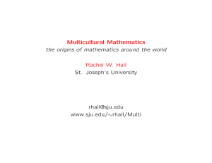 Multicultural Mathematics the origins of mathematics around the