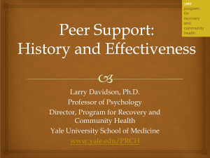 An Overview of Peer Support: History and