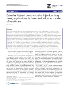 implications for harm reduction as standard of healthcare