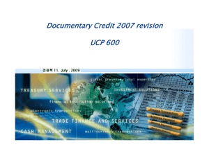 Documentary Credit 2007 revision UCP 600