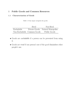 1 Public Goods and Common Resources